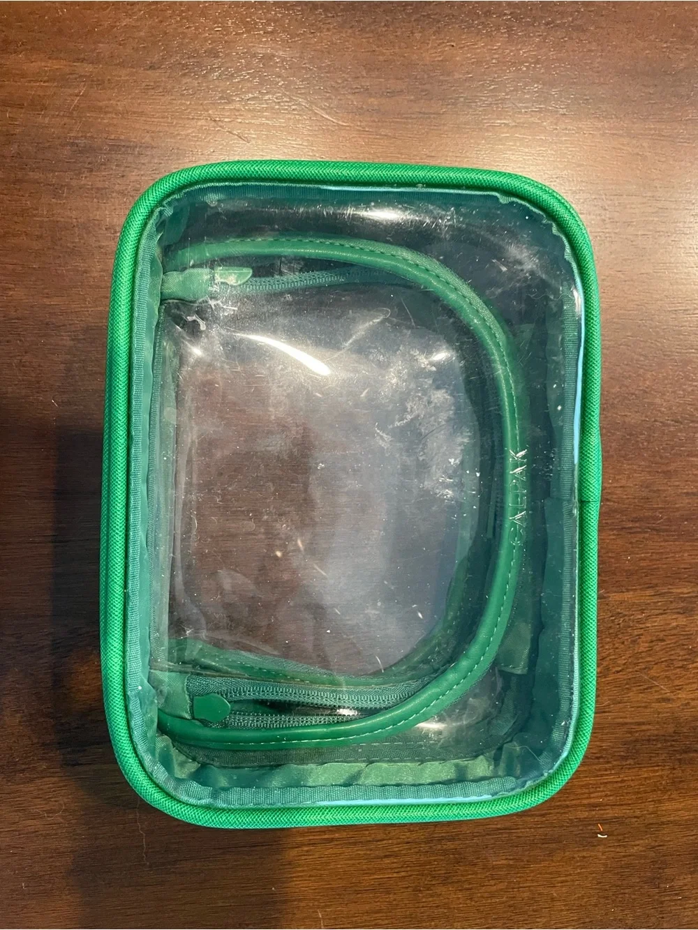 Calpak Small Clear Cosmetics Case in Green